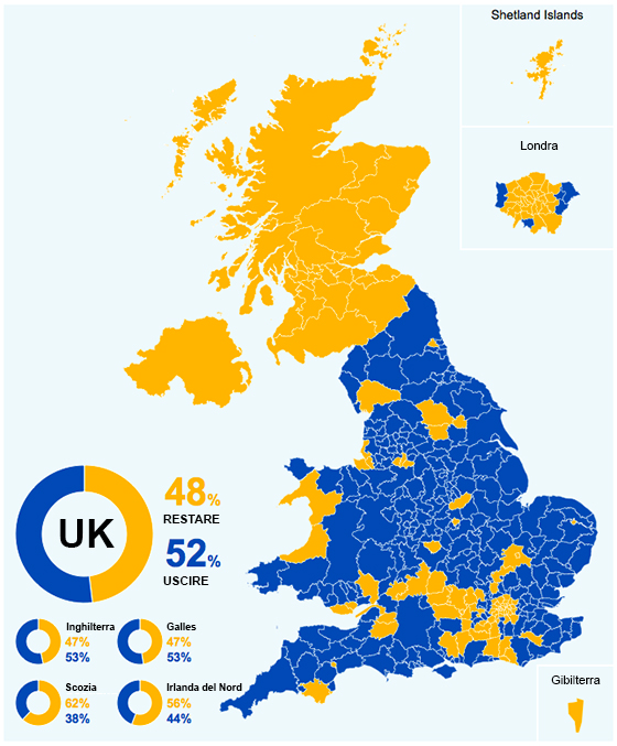Risultati immagini per mappa del voto brexit