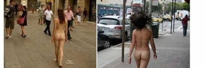 Donne nude in strada