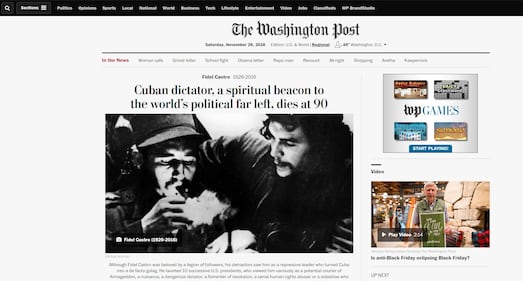 La morte di Castro sui siti di tutto il mondo 3