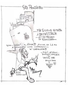 Ecco la vignetta del giorno: il "viva Soros" di Lerner 1