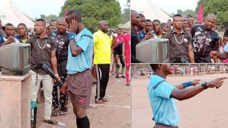 VAR, immagini choc in Africa: arbitro con il fucile puntato