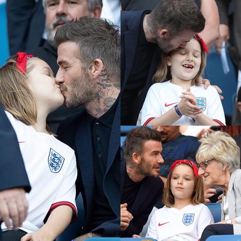 David Beckham attaccato da stampa, tv e social per aver baciato sua figlia 1