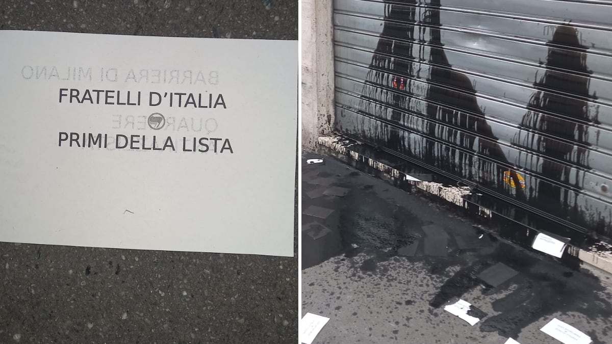 Colpi di piccone contro la sede di FdI, poi la minaccia: "Primi della lista"