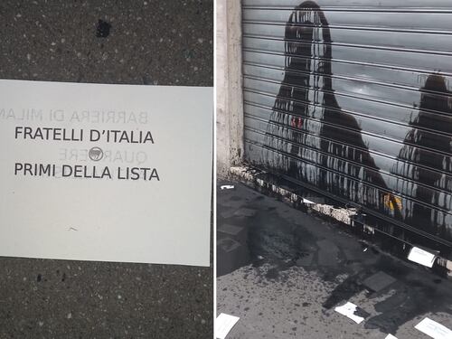 Colpi di piccone contro la sede di FdI, poi la minaccia: "Primi della lista"
