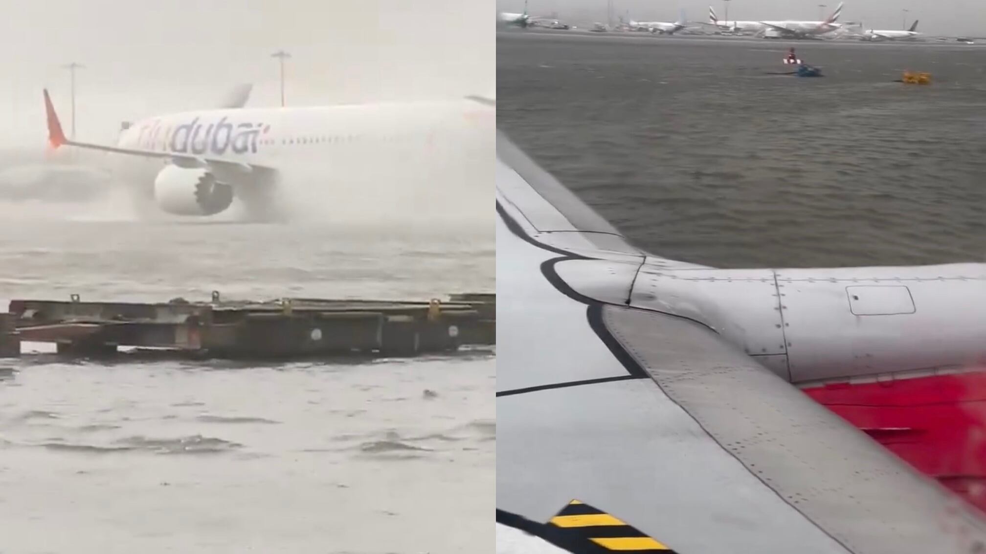 Dubai, aeroporto allagato dal temporale: aerei fanno aquaplaning | Video