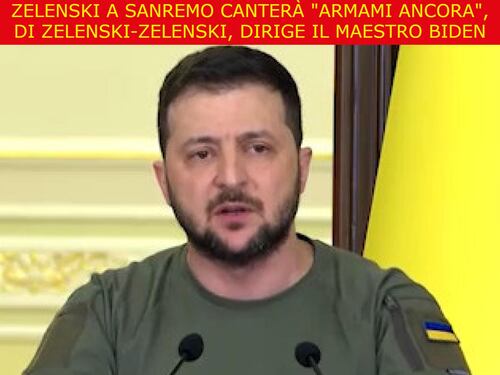 La satira del giorno. Zelenski a Sanremo