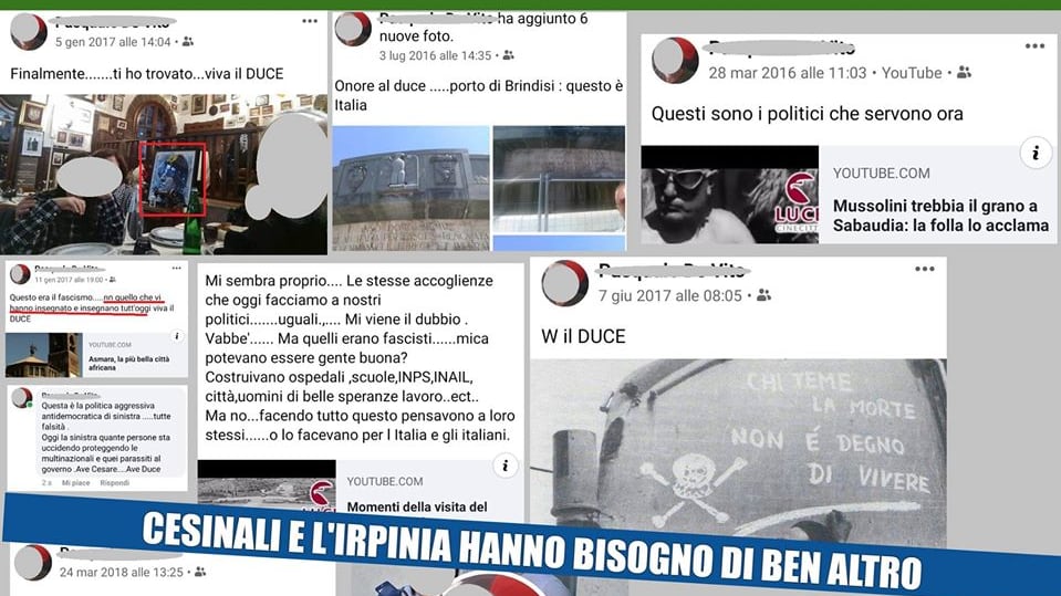 Avellino, il vicesindaco inneggia a Mussolini: è polemica a Cesinali