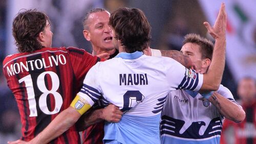 Lo scontro con Mauri durante la partita 2