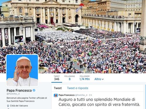 Video messaggio e tweet del Papa per l'inizio dei Mondiali