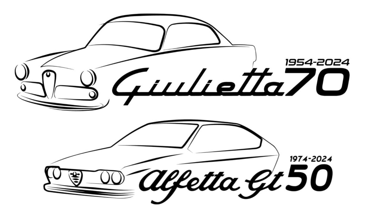 Alfa Romeo celebra gli anniversari di Alfetta GT e Giulietta con due loghi evocativi