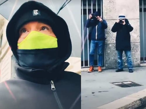 Eros Ramazzotti "sfida" i paparazzi. Il video dell'inseguimento in centro a Milano