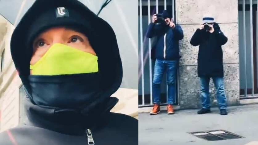 Eros Ramazzotti "sfida" i paparazzi. Il video dell'inseguimento in centro a Milano