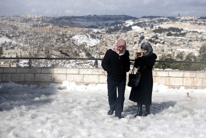 Una coltre di neve ricopre Gerusalemme 4