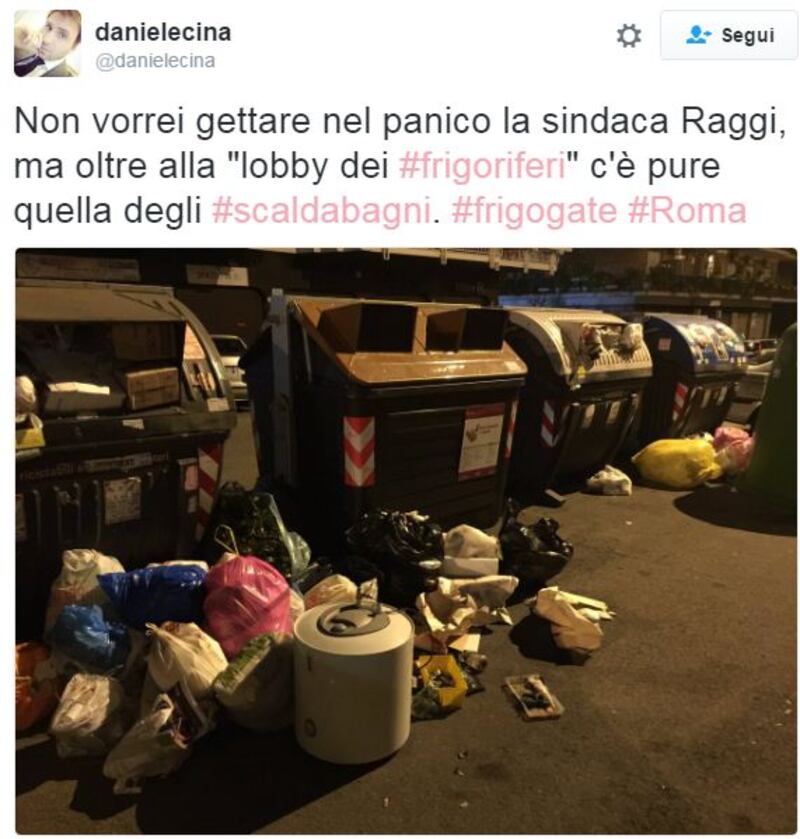 Raggi: "Troppi frigoriferi per strada". E su Twitter è subito #frigogate 1