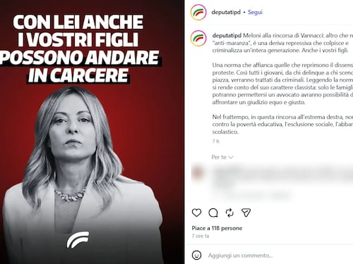 “Con Meloni i vostri figli in carcere”. Il post choc del Pd che imbarazza persino i dem