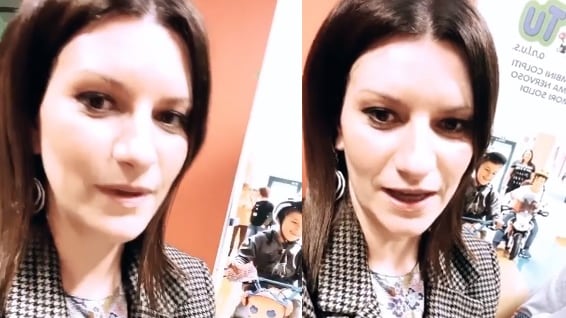 Laura Pausini va a sorpresa dai bambini malati dell'Ospedale Bellaria di Bologna