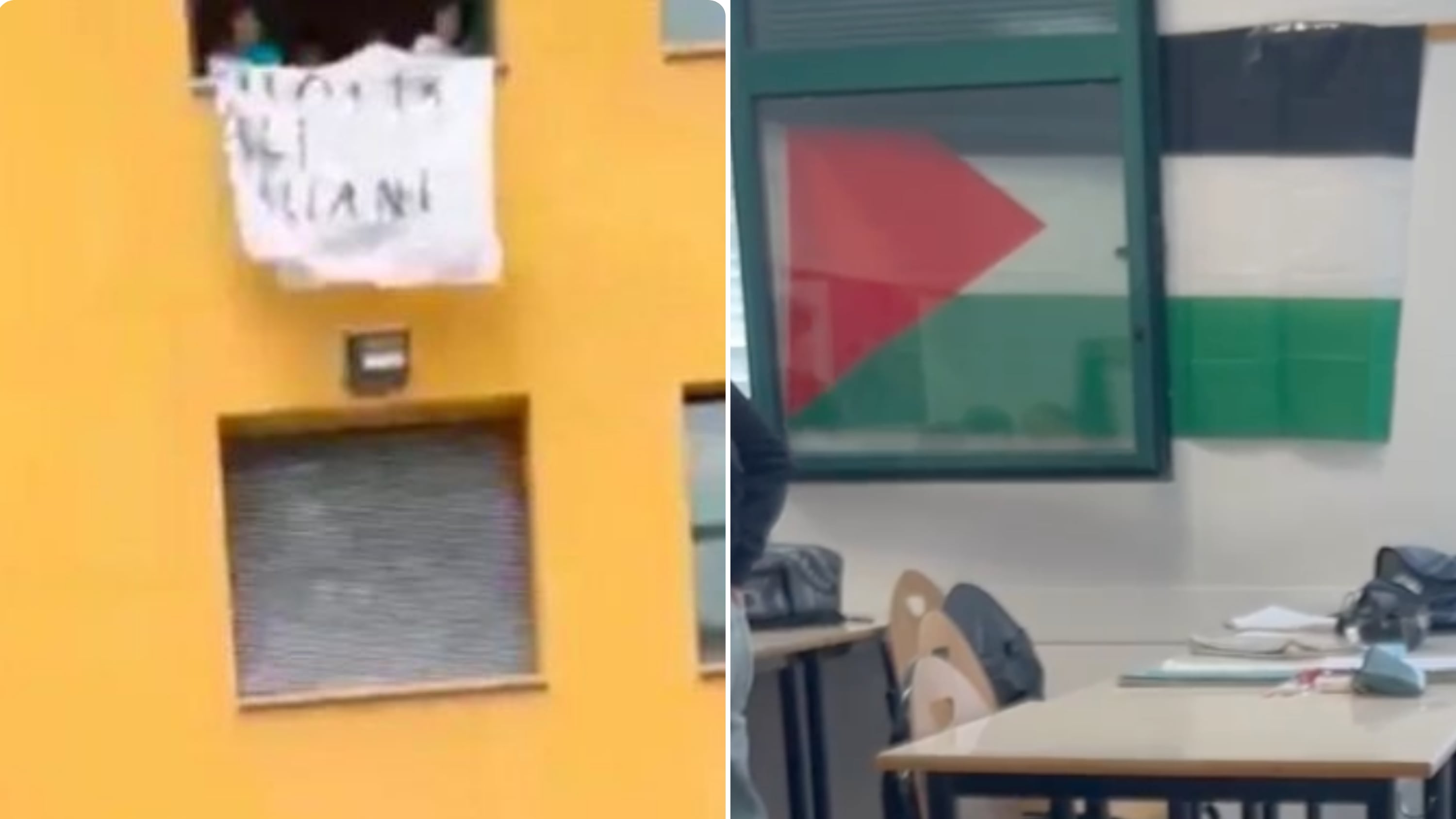 Puniscono chi espone lo striscione pro-Italia, ma fanno lezioni con le bandiere pro-pal: la follia al liceo Monti | Il video esclusivo