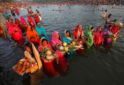 India, le celebrazioni per la festività Indu di Chhath 10