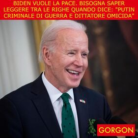 Ecco la satira del giorno. Biden pacifista 1