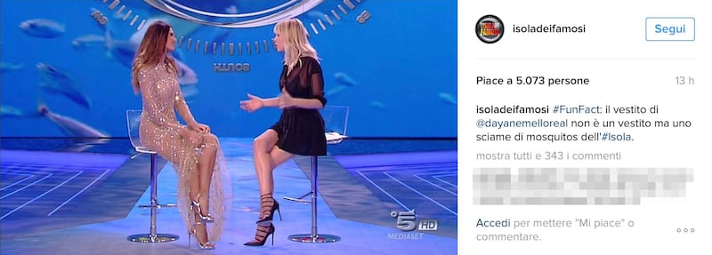 Dayane Mello hot all'Isola 2017, ecco l'abito con i mosquitos 1