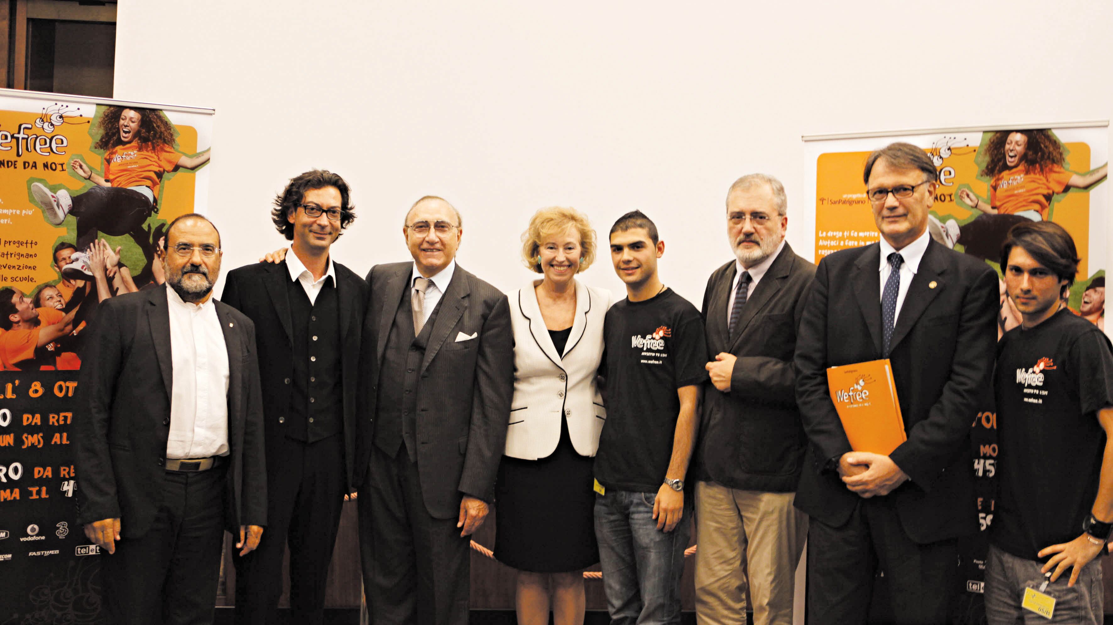 No alla droga, Baudo testimonial della campagna WeFree di San Patrignano