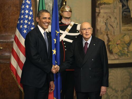 Napolitano riceve Obama al Quirinale