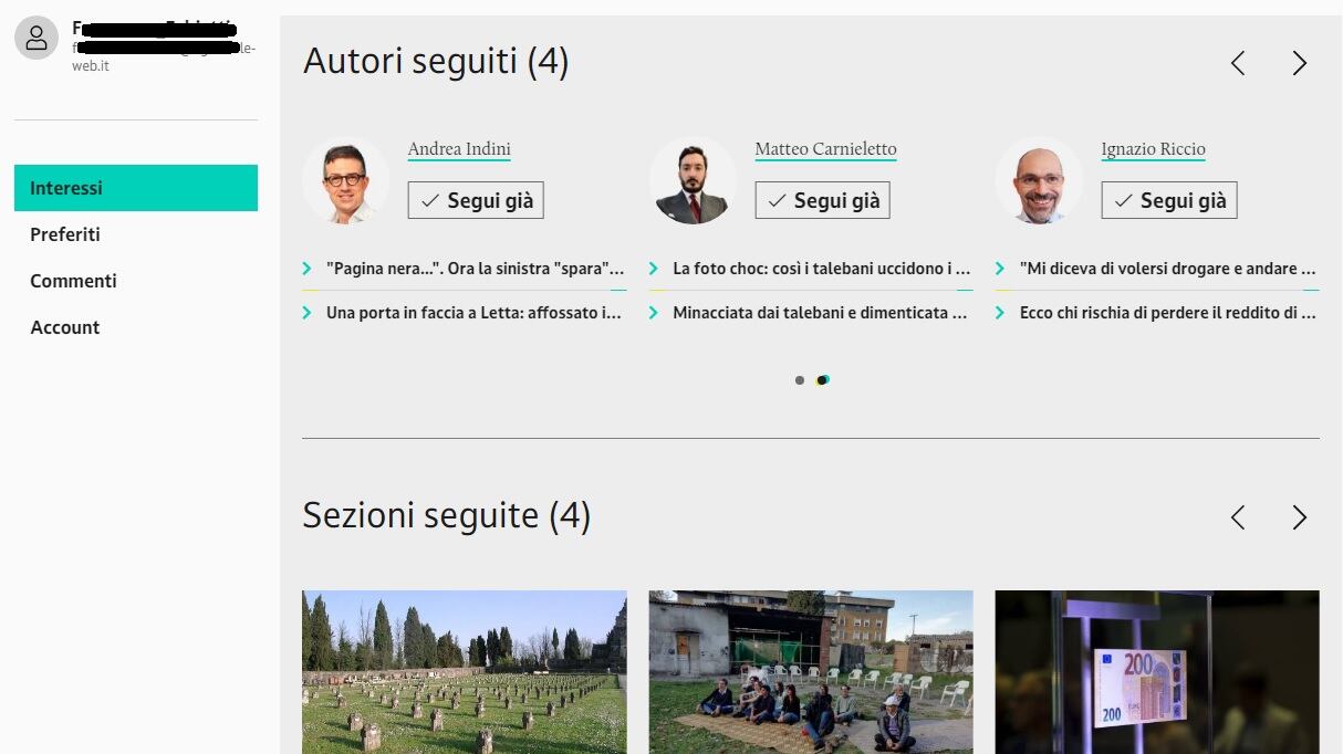 "Segui i tuoi interessi" e le nuove funzioni de ilGiornale.it