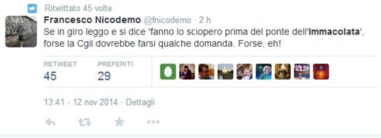 Twitter contro la Cgil: "Così allungano il ponte" 13