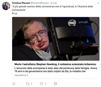 Stephen Hawking, le reazioni social sulla morte 4
