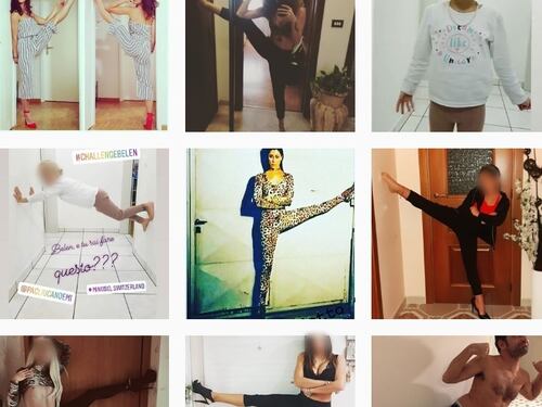 Belen Rodriguez lancia la challenge social: la sua spaccata è virale (e sexy)