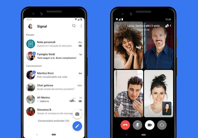 Signal: chat e videochiamate