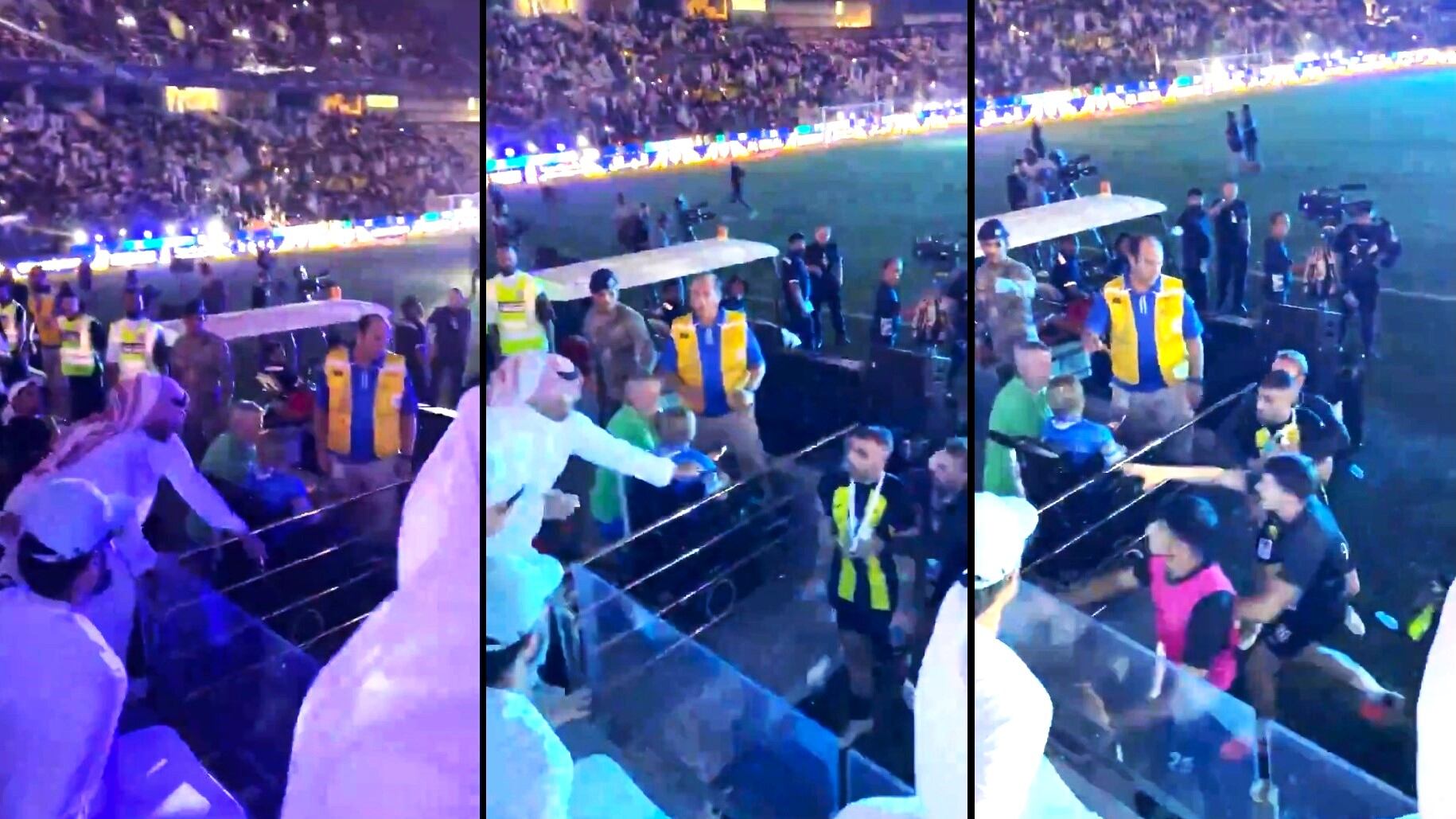 Follia in Supercoppa ad Abu Dhabi: così il tifoso prende a frustate il calciatore | Il video