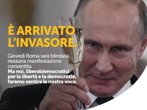 +Europa: "Putin a Roma? Un invasore". E il web se la ride