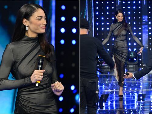 Elodie a Sanremo con l'abito "effetto nudo": esplode la polemica