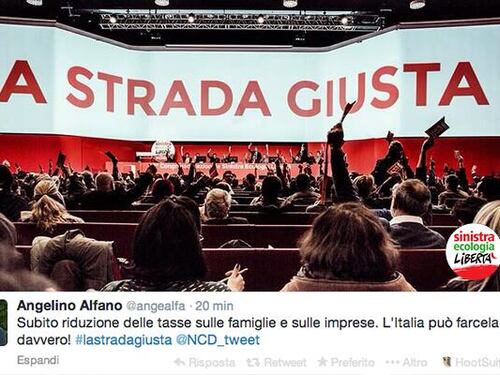 L'ultima gaffe di Alfano: hashtag #lastradagiusta scopiazzato da Vendola