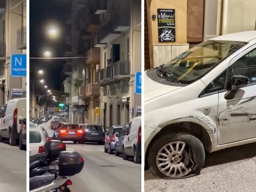 "Parcheggia" il suv sulle auto in sosta e scappa | Il video