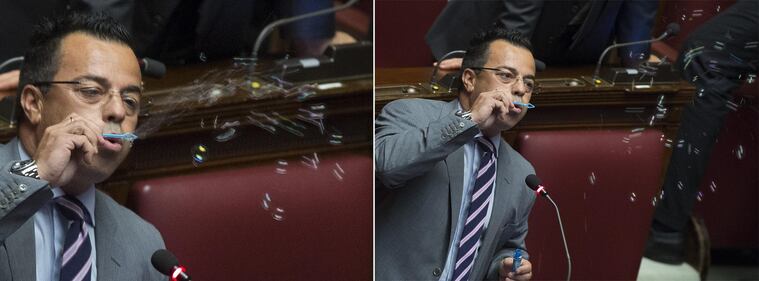 Dl Irpef, Buonanno fa le bolle di sapone in Aula 2