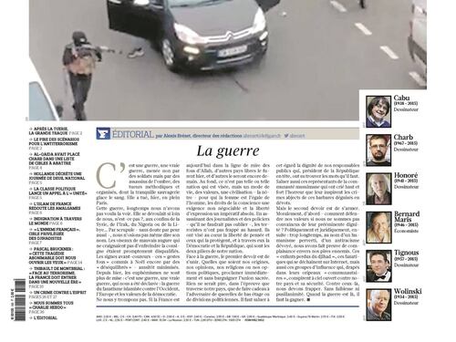 La strage di Charlie Hebdo sulla stampa francese