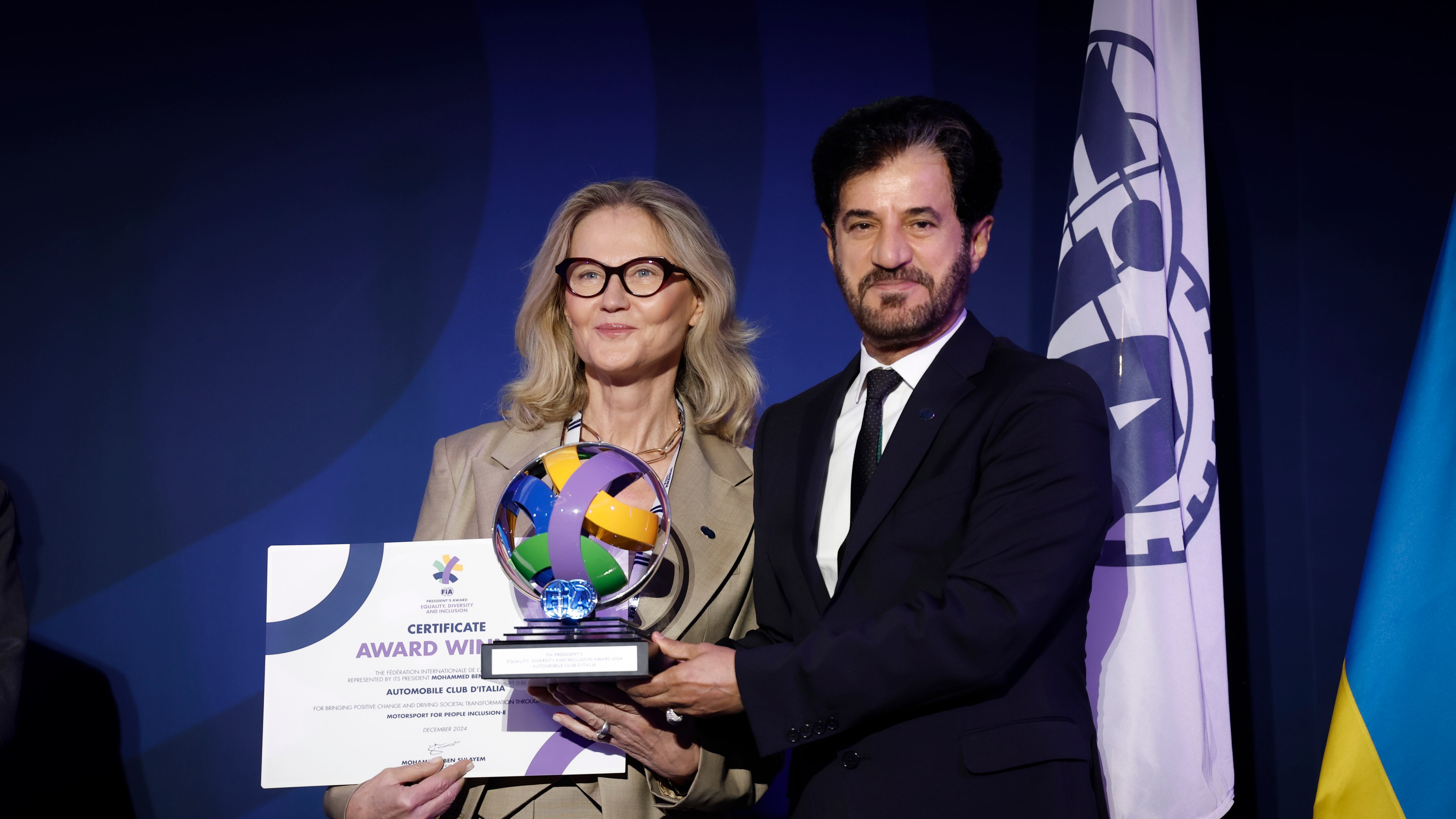 Aci premiata con il "Fia Award 2024" per il suo progetto sulla disabilità