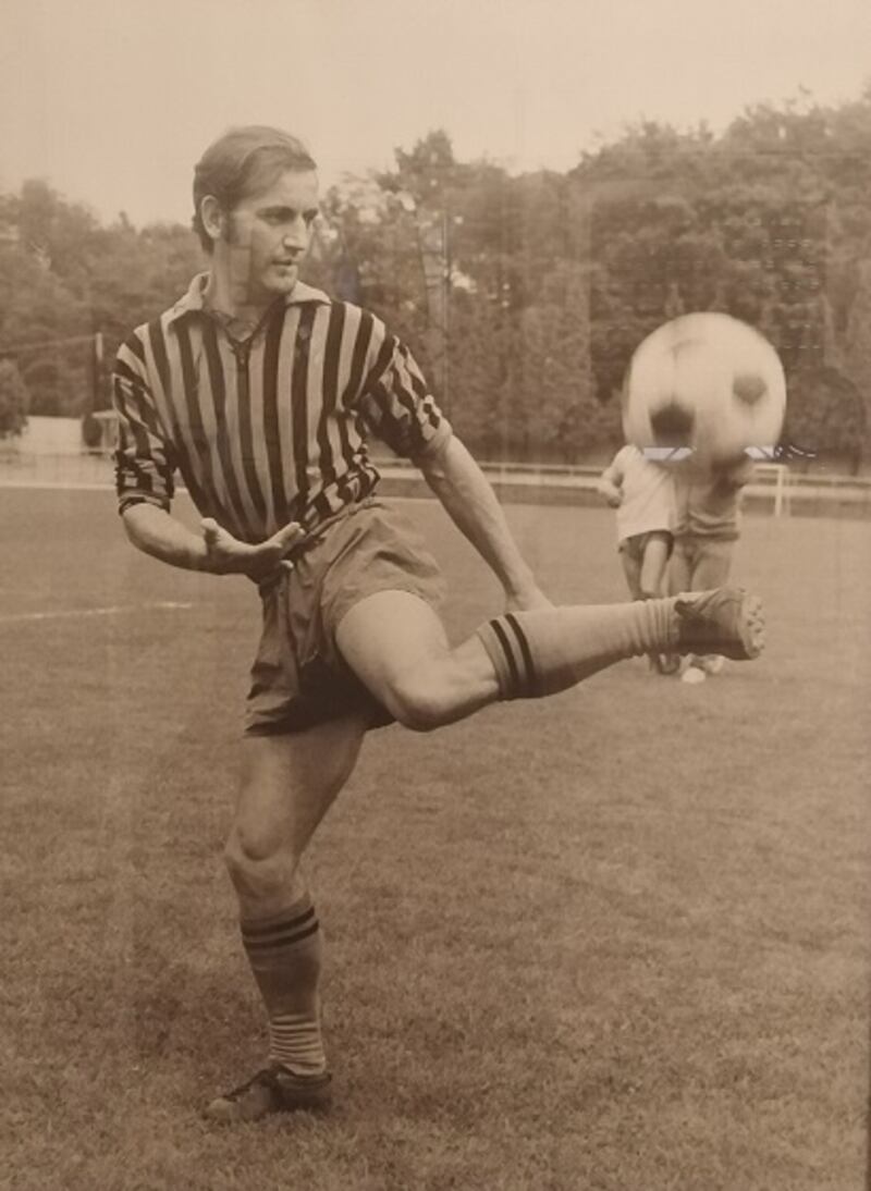 Narciso Pezzotti calciatore con la maglia della Solbiatese