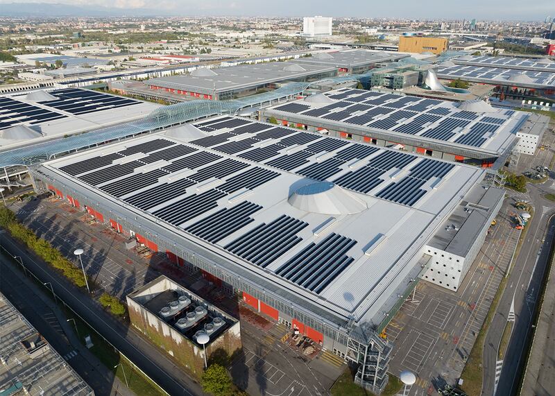 Fiera Milano Rho - pannelli fotovoltaici su tetto