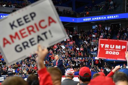 Il presidente Trump in campagna elettorale a Lexington 1