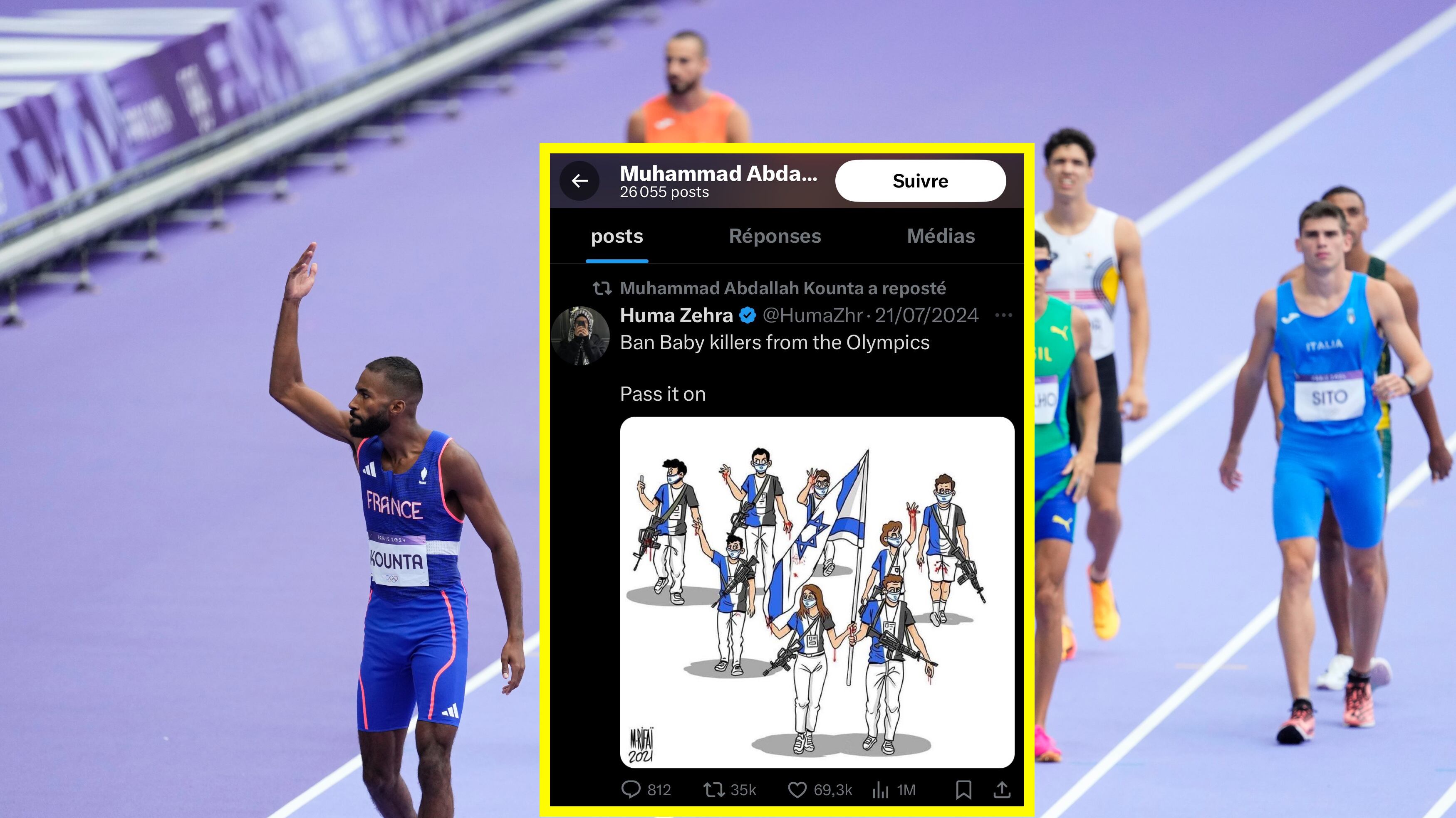 "A favore di Hamas". Scandalo in Francia: atleta olimpico contro bianchi, cattolici e israeliani