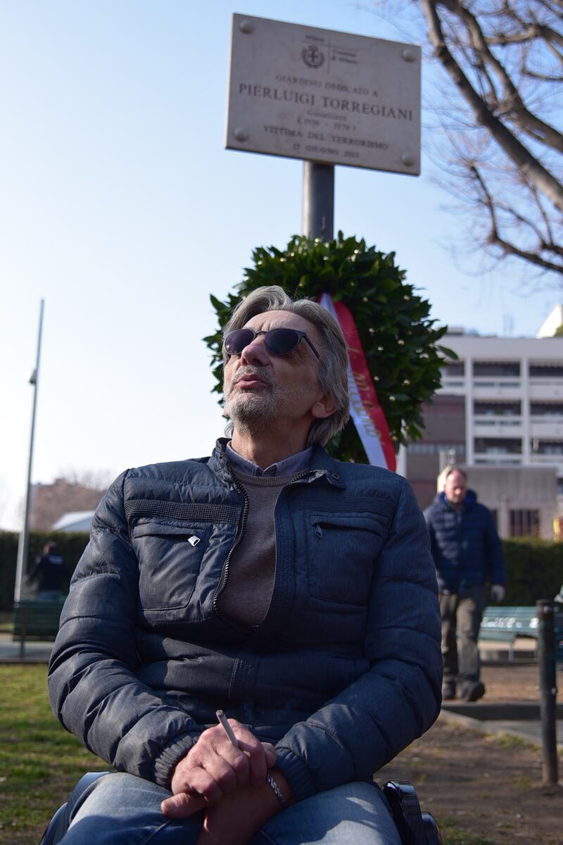 Alberto Torregiani nel 2019 all'inaugurazione del giardino dedicato al padre