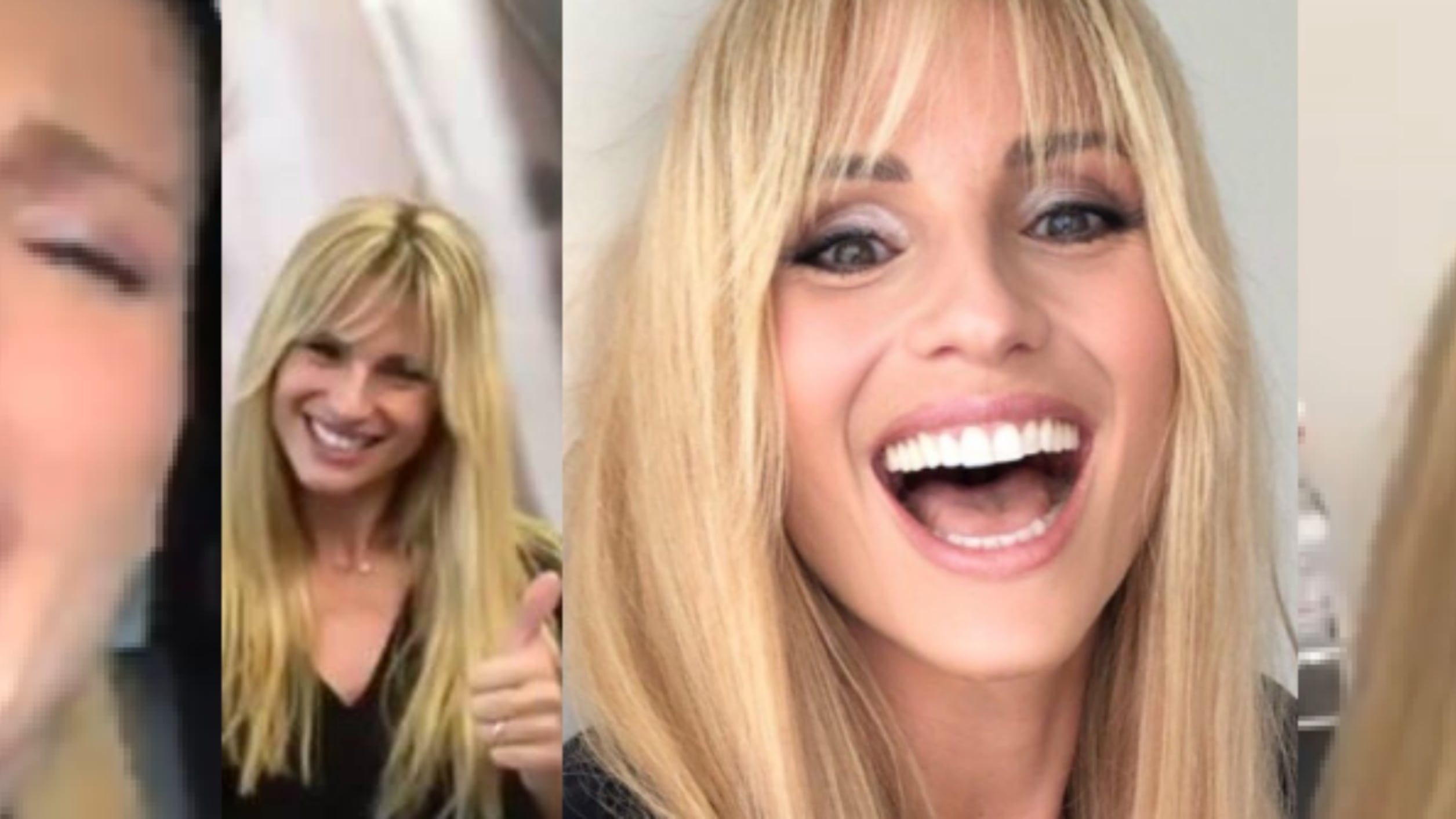 Michelle Hunziker tentenna prima di tagliare i capelli per Amici Celebrities