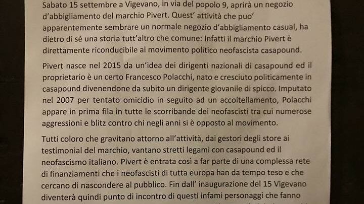 Vigevano, ancora polemiche per Pivert: "Quel marchio è fascista, non apra qui il negozio"