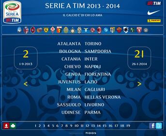 Ecco il calendario del campionato di serie A 14