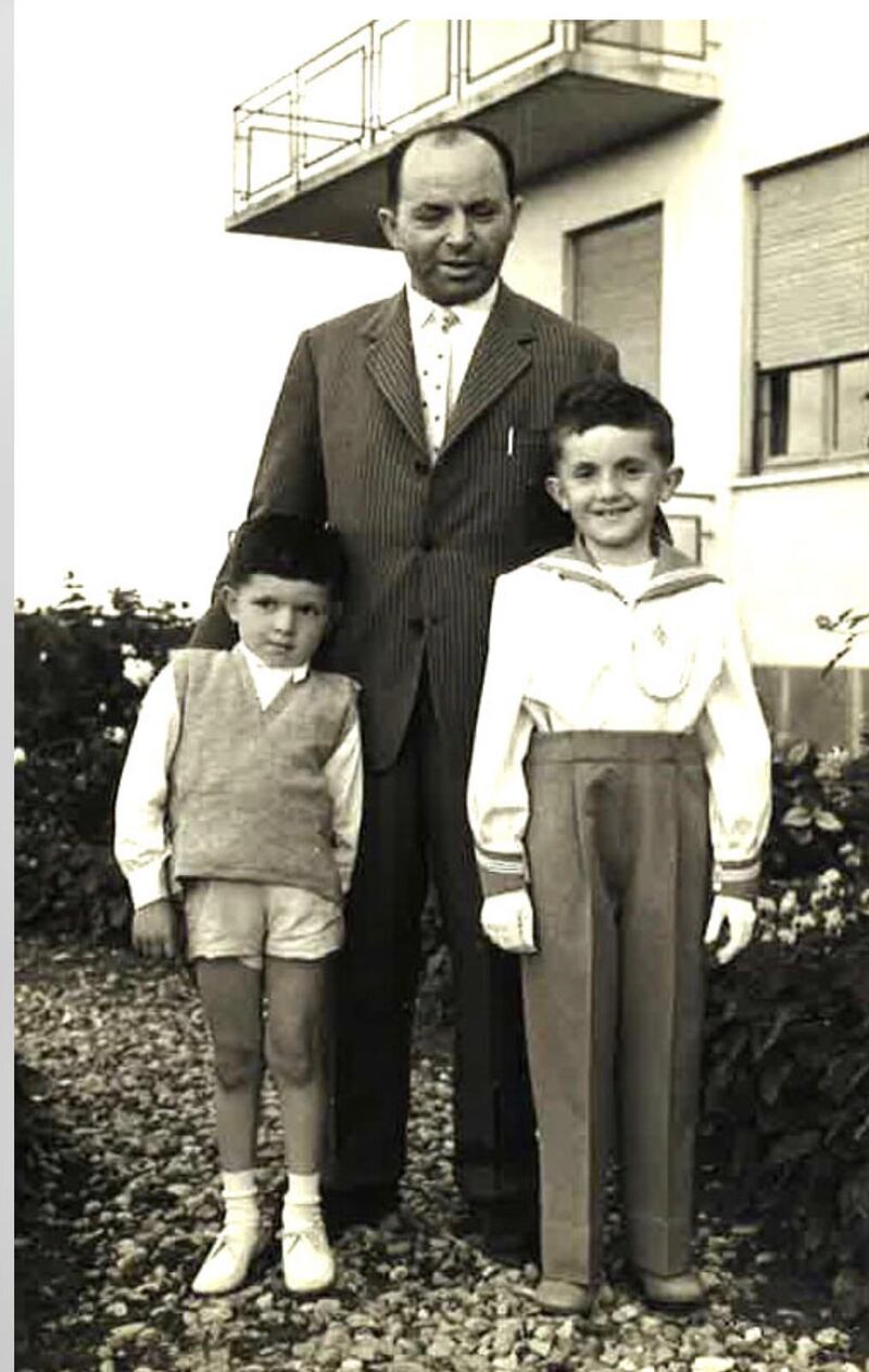 Giovanni Pasini (a sinistra), Angelo Pasini (al centro) e Luigi Pasini (a destra)