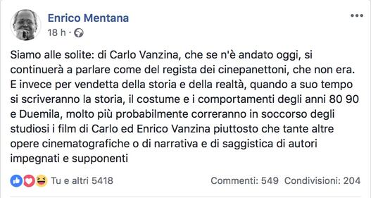 Carlo Vanzina, la storia e il cordoglio social 2