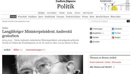 Morte di Andreotti: la stampa estera 2